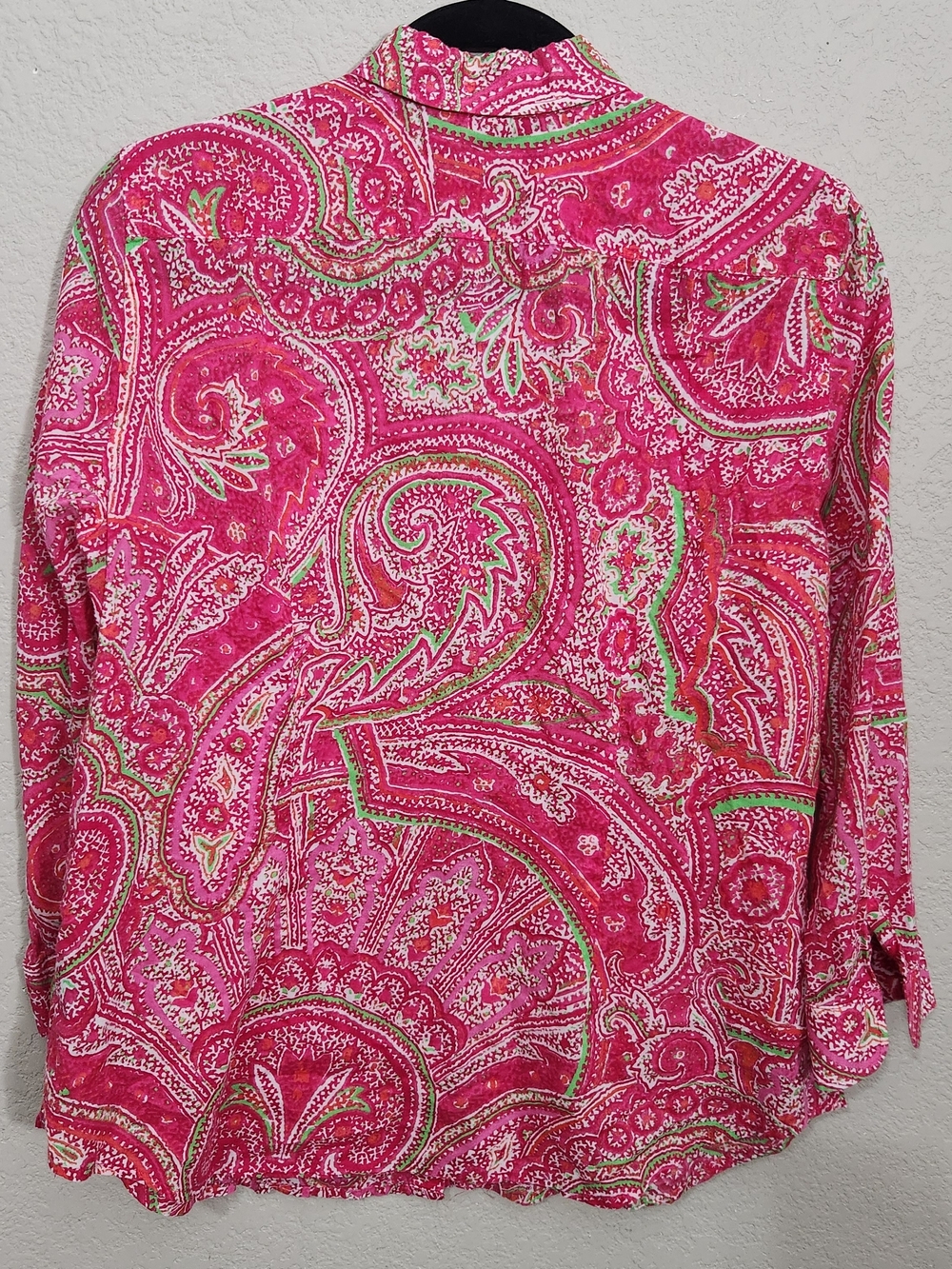 Lauren Ralph Lauren Pink, Green & White Printed Cotton Blouse - Picture 2 of 10